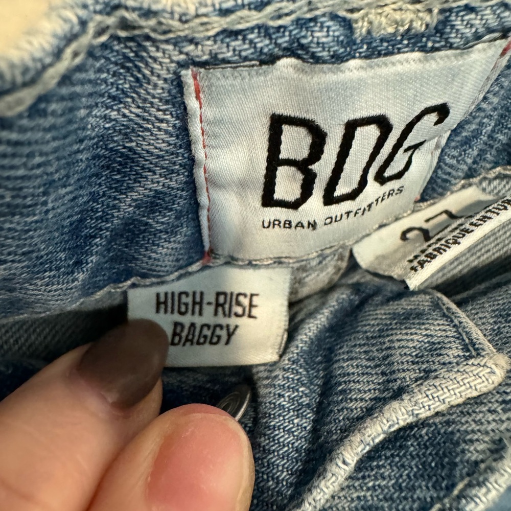 BDG by Urban Outfitters High Rise Baggy Medium Wash Jeans Size 27 - Picture 10 of 15